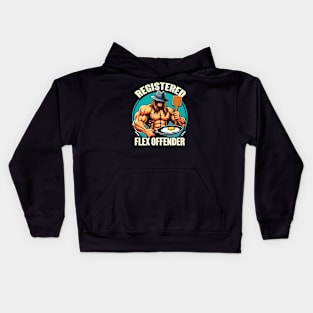 Registered Flex Offender Ironic Bodybuilder Meme Sigma Kids Hoodie